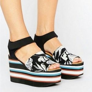 Clover Canyon Heels Platform Sandal Painted Floral
